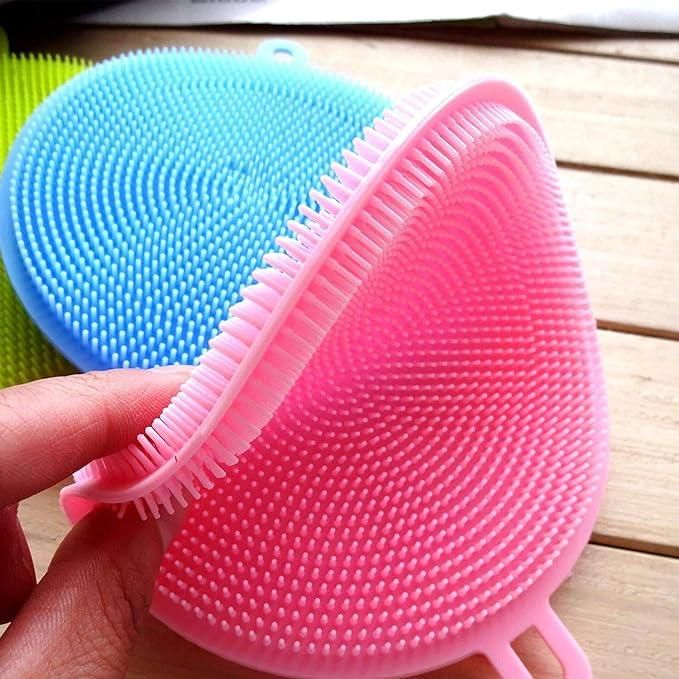 Food Grade Kitchen Dish Washing Silicone Sponge Scrubber(Pack of 2)